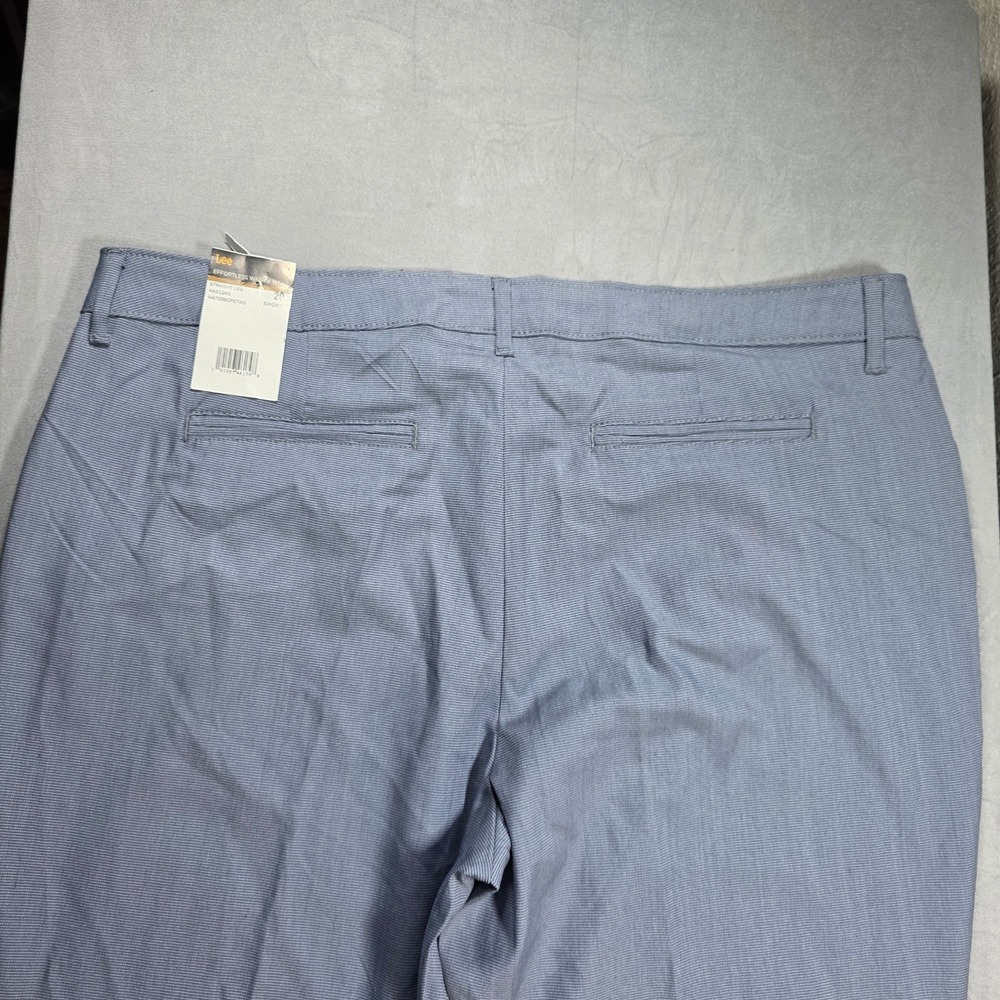 Lee Womens All Day Pant Straight Leg Blue Relaxed Fit Mid Rise 20 Short NWT - Picture 9 of 12